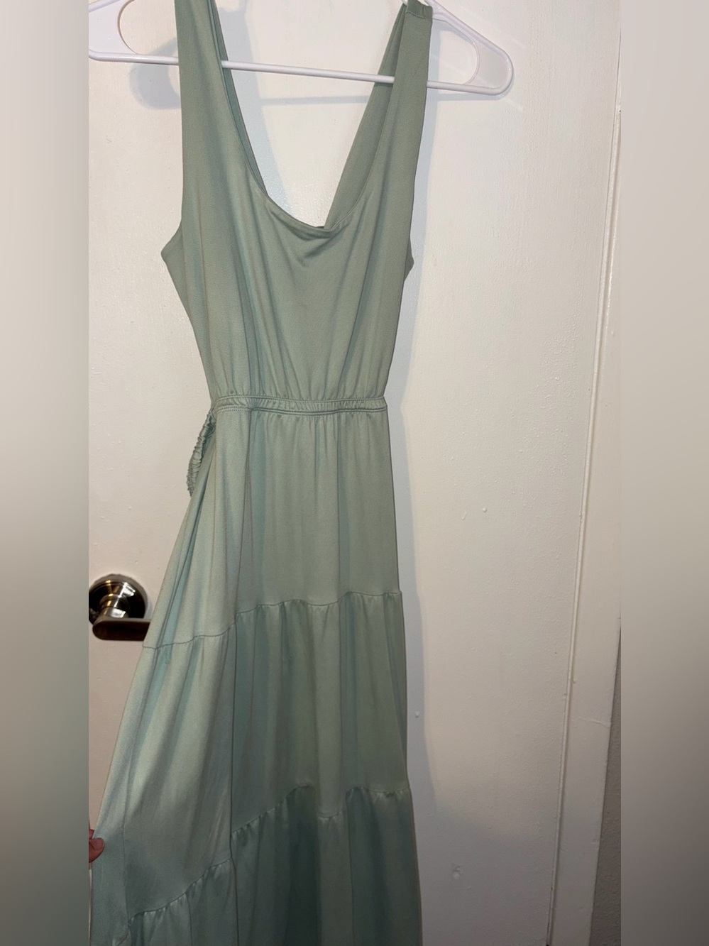 Women’s Sleeveless Tiered Maxi Dress in Sage Green